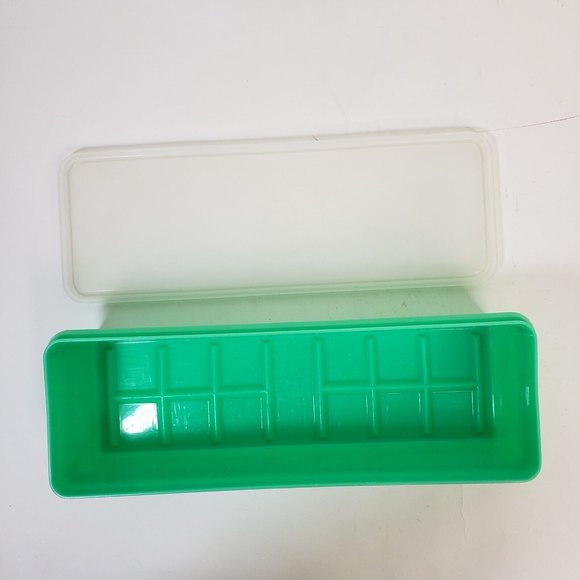 Vtg Tupperware Vegetable Crisper 892-4 w/ Sheer Lid 893-4 Celery Keeper Green - Picture 4 of 4